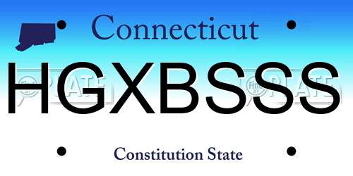 HGXBSSS Connecticut License Plate