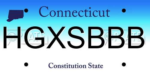 HGXSBBB Connecticut License Plate