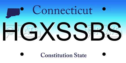 HGXSSBS Connecticut License Plate