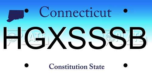 HGXSSSB Connecticut License Plate
