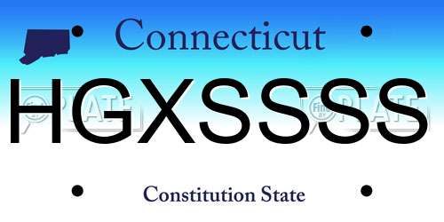 HGXSSSS Connecticut License Plate