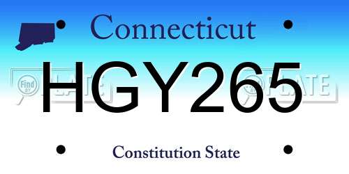 HGY265 Connecticut License Plate
