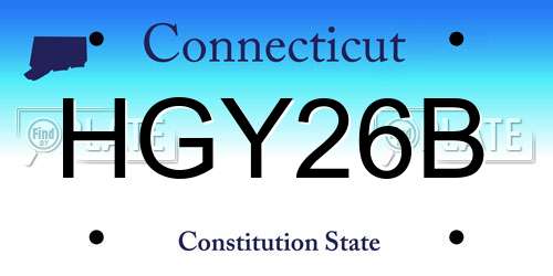 HGY26B Connecticut License Plate