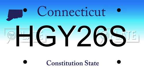 HGY26S Connecticut License Plate
