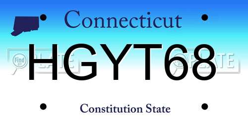 HGYT68 Connecticut License Plate