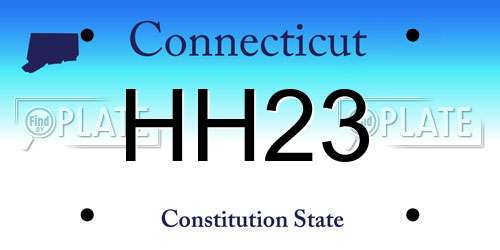 HH23 Connecticut License Plate