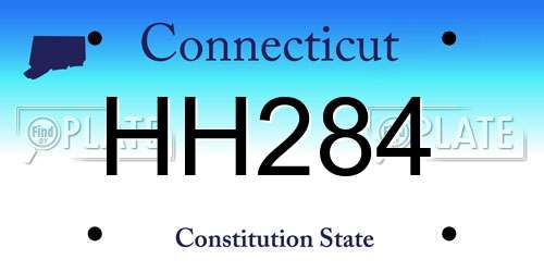 HH284 Connecticut License Plate