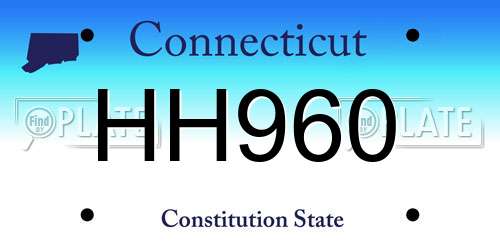 HH960 Connecticut License Plate