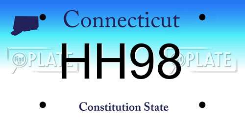 HH98 Connecticut License Plate