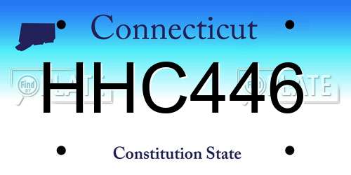 HHC446 Connecticut License Plate