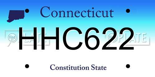 HHC622 Connecticut License Plate