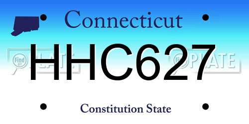 HHC627 Connecticut License Plate