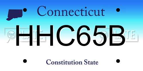 HHC65B Connecticut License Plate