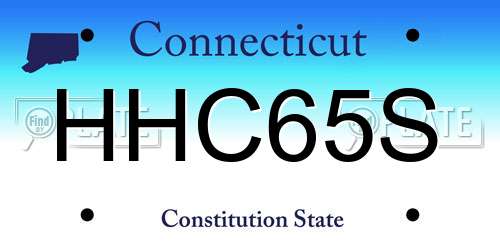 HHC65S Connecticut License Plate
