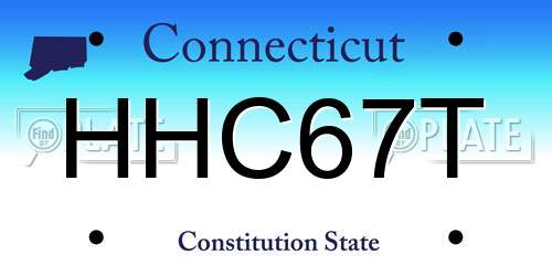 HHC67T Connecticut License Plate