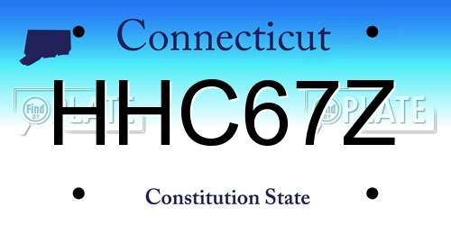 HHC67Z Connecticut License Plate