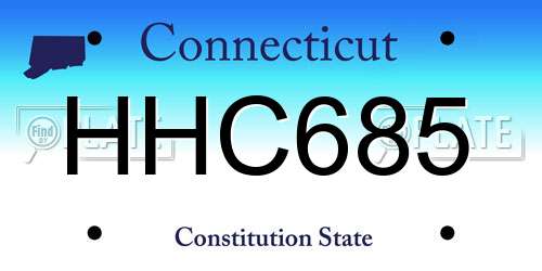 HHC685 Connecticut License Plate
