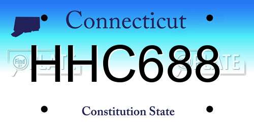 HHC688 Connecticut License Plate