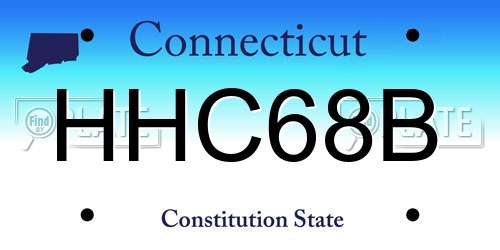 HHC68B Connecticut License Plate