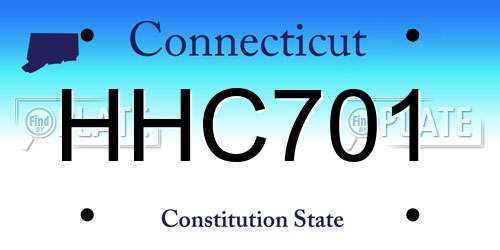 HHC701 Connecticut License Plate
