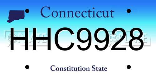 HHC9928 Connecticut License Plate