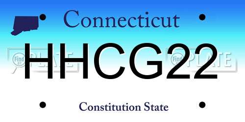 HHCG22 Connecticut License Plate