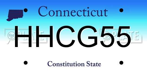 HHCG55 Connecticut License Plate