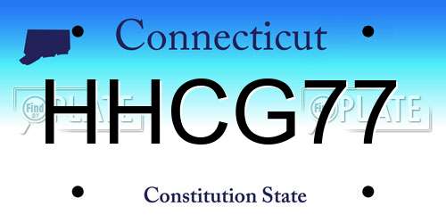 HHCG77 Connecticut License Plate