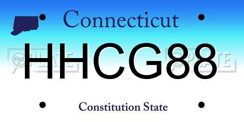 HHCG88 Connecticut License Plate