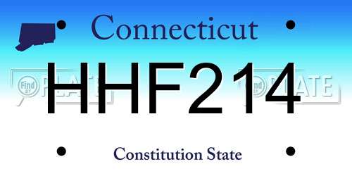 HHF214 Connecticut License Plate