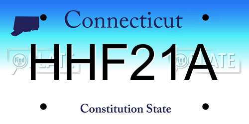 HHF21A Connecticut License Plate