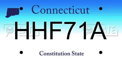 HHF71A Connecticut License Plate