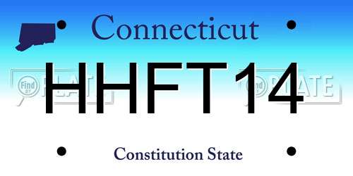 HHFT14 Connecticut License Plate