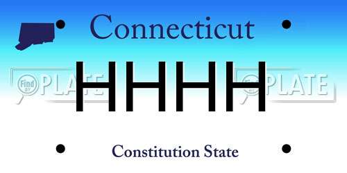 HHHH Connecticut License Plate