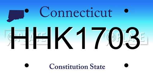HHK1703 Connecticut License Plate