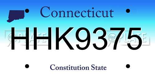 HHK9375 Connecticut License Plate