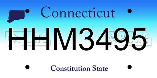 HHM3495 Connecticut License Plate