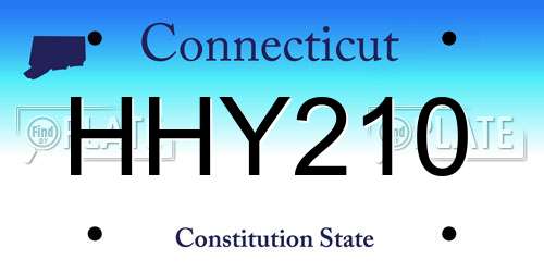 HHY210 Connecticut License Plate