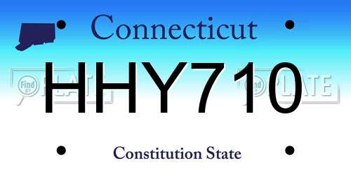 HHY710 Connecticut License Plate