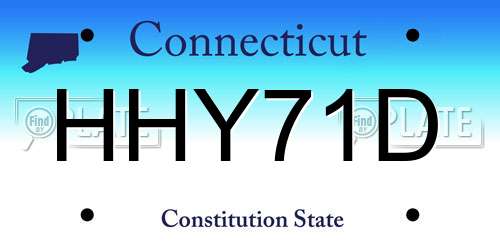 HHY71D Connecticut License Plate
