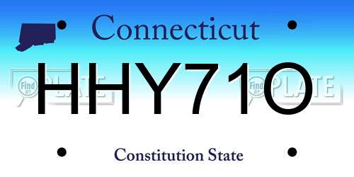 HHY71O Connecticut License Plate