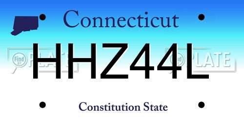 HHZ44L Connecticut License Plate