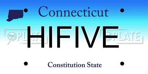 HIFIVE Connecticut License Plate
