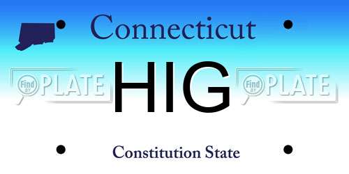 HIG Connecticut License Plate