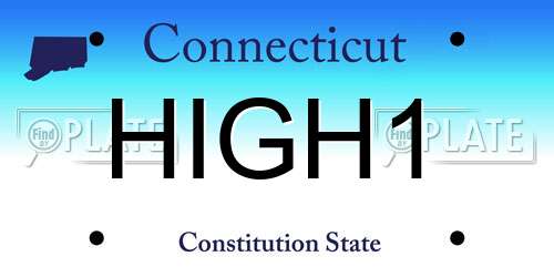 HIGH1 Connecticut License Plate