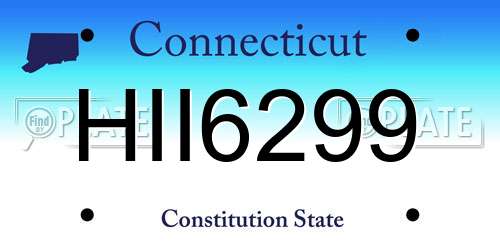 HII6299 Connecticut License Plate