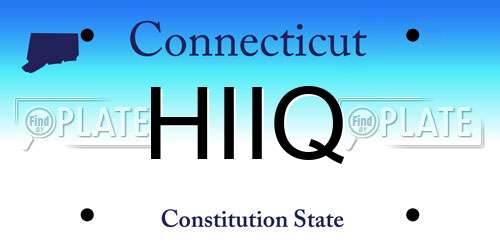 HIIQ Connecticut License Plate
