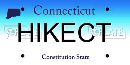 HIKECT Connecticut License Plate