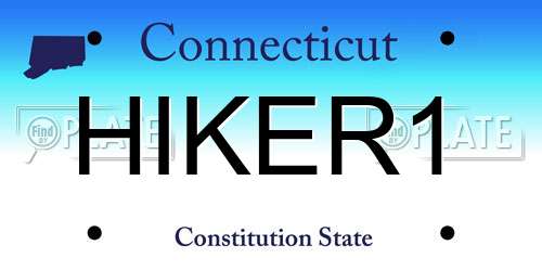 HIKER1 Connecticut License Plate