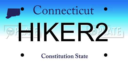 HIKER2 Connecticut License Plate